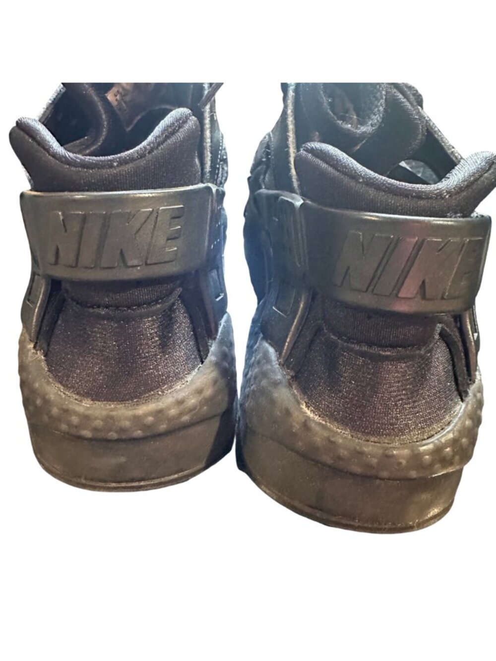 Nike Air Huarache Run Triple Black Sneakers Size 5.5Y Youth Athletic Shoes - Picture 4 of 7